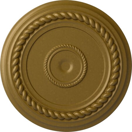 Ekena Millwork Alexandria Rope Ceiling Medallion (Fits Canopies up to 4 5/8"), 19 5/8"OD x 1 1/2"P, Gold CM18ALGLS